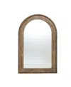 Luxenhome Wood Framed Arch Window Wall Mirror In Natural