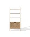 Luxenhome 4-shelf Etagere Bookcase With 2-door Cabinet Storage In Natural