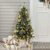 Luxenhome 4ft Pre-lit Artificial Pine Tree Potted In Green