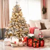 Luxenhome 5ft Pre-lit Led Artificial Flocked Full Fir Christmas Tree In Multi