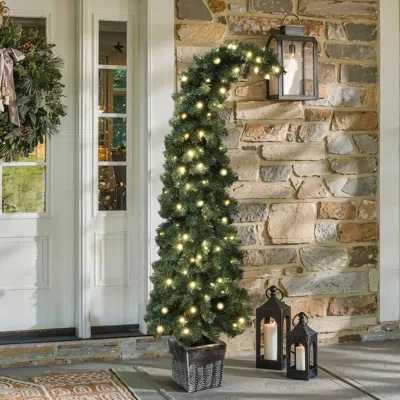 Luxenhome 5ft Pre-lit Potted Grinch Artificial Christmas Tree In Multi