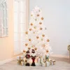 Luxenhome 6.5ft Pre-lit Artificial White Full Christmas Tree In Green