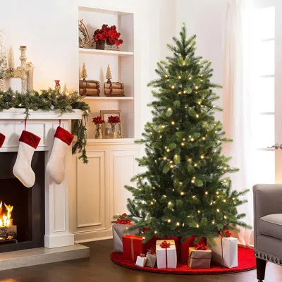 Luxenhome 6ft Pre-lit Green Full Fir Artificial Christmas Tree In Multi