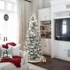 Luxenhome 6ft Pre-lit Snow Flocked Pop-up Artificial Christmas Tree In Multi
