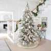Luxenhome 7.5ft Pre-lit Flocked Slender Artificial Christmas Tree In Gray