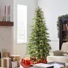 Luxenhome 7.5ft Pre-lit Green Cypress Artificial Christmas Tree With Metal Stand In Green