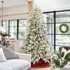 Luxenhome 7.5ft Pre-lit Snow Flocked Full Fir Artificial Christmas Tree In Gray