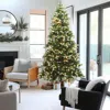 Luxenhome 7.5ft Pre-lit Snow-kissed Artificial Christmas Tree In Green
