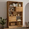 Luxenhome Anton Wood Finish Bookcase With Cabinet Storage In Brown