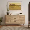 Luxenhome Anya Oak Finish Buffet Cabinet With Drawers In Brown
