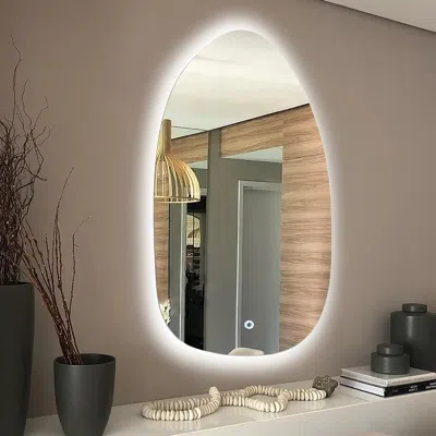 Luxenhome Asymmetrical Accent Wall Mirror With Lights In Multi