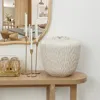 Luxenhome Beige Beehive Round Mgo Vase, 12.8'' H In Brown