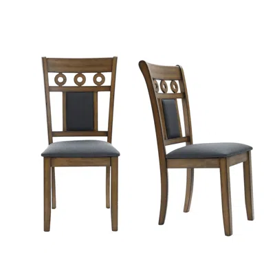 Luxenhome Benjamin Wood & Upholstered Dining Chairs, Set Of 2 In Multi