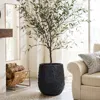 Luxenhome Black Beehive Round 19.7-inch Tall Planter In Black