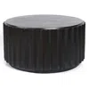 Luxenhome Black Cement Fluted Round Coffee Table In Black