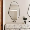 Luxenhome Black Metal Frame Oblong Accent Wall Mirror In Multi
