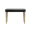 Luxenhome Black Wood And Gold Metal Console And Entry Table In Black