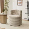Luxenhome Brie Camel Swivel Barrel Accent Chair In Multi