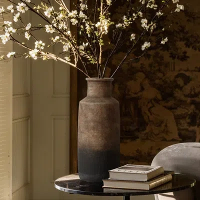 Luxenhome Brown Ombre Terracotta Narrow Inch Tall Vase