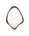Luxenhome Brown Wood Frame Decorative Wall Mirror In Brown