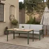 Luxenhome Carlsbad Outdoor Loveseat & Coffee Table Set In Green