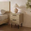 Luxenhome Casper Mid-century Modern 2-drawer Nightstand With Metal Legs In Multi