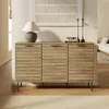 Luxenhome Casper Mid-century Modern 3-door Sideboard Cabinet With Metal Legs In Multi