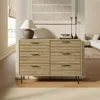 Luxenhome Casper Mid-century Modern 6-drawer Dresser With Metal Legs In Multi