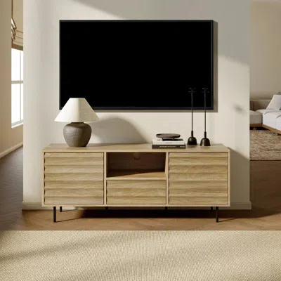 Luxenhome Casper Mid-century Modern Tv Stand With Metal Legs, For Tv Up To 65" In Multi
