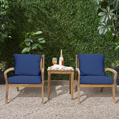 Luxenhome Catalina Outdoor Conversation Set, With Blue Cushions In Multi