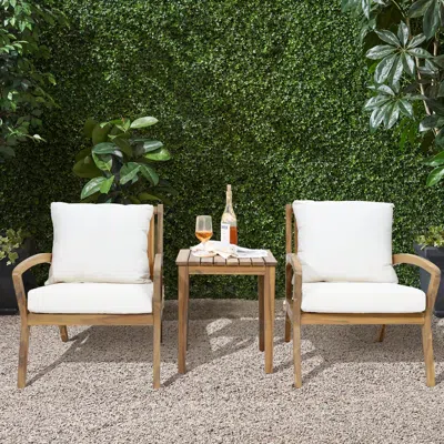 Luxenhome Catalina Outdoor Conversation Set, With White Cushions In Multi