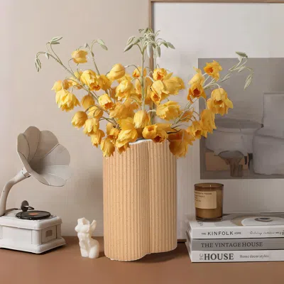 Luxenhome Cecilia Ceramic Vase, Short In Multi