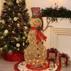 Luxenhome Champagne Gold Pet Outdoor Lighted Christmas Snowman, 4ft In Multi
