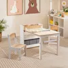 Luxenhome Children Play Table With Bookcase And 2 Chairs Set In Multi