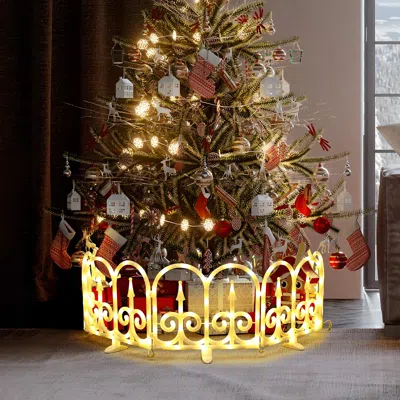 Luxenhome Christmas Arched Fence Light Decor Outdoor - Set Of 8 In Multi
