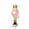 Luxenhome Christmas Nutcracker Pink Soldier With Candy Tree Lights, 2ft In Multi