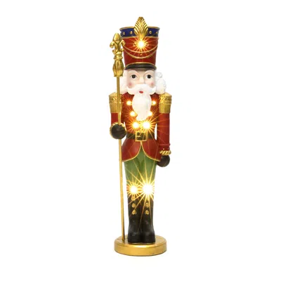 Luxenhome Christmas Nutcracker Soldier Decoration With Lights, 2ft In Multi