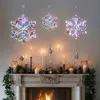 Luxenhome Christmas Snowflake Holiday Decoration With Lights, Set Of 3 In Multi