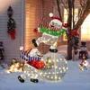 Luxenhome Christmas Snowman Holiday Decor Set With Lights, 5.5ft In Multi