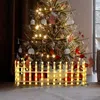 Luxenhome Christmas Star-topped Fence Light Decor Outdoor - Set Of 8 In Multi