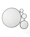 Luxenhome Circles Black Metal Frame Round Wall Mirror In Black