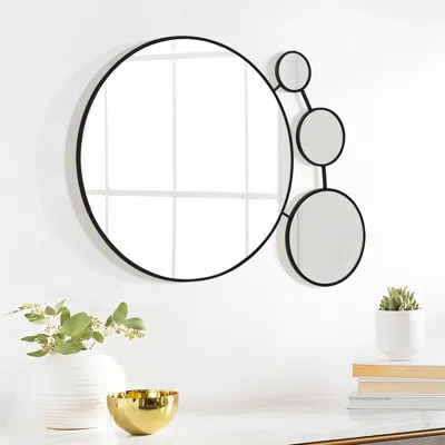 Luxenhome Circles Round Wall Mirror In Black