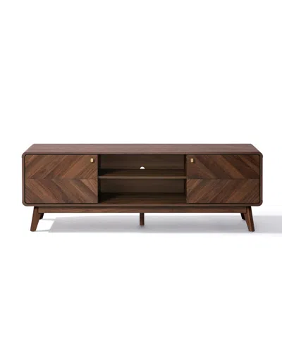 Luxenhome Columbia Engineered Wood 63-inch Wide Credenza Tv Stand With Storage In Brown