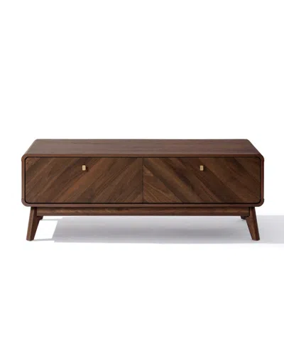 Luxenhome Columbia Engineered Wood Coffee Table With Storage In Brown