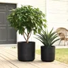 Luxenhome Concord Cylinder Indoor/outdoor Planter Set Of 2, Gate Black In Black