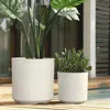 Luxenhome Concord Cylinder Indoor/outdoor Planter Set Of 2, Moonstone In White