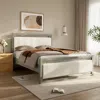 Luxenhome Connor Boucle Upholstered Solid Wood Platform Bed, Queen In Multi
