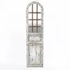 Luxenhome Distressed White Wood Farmhouse Door Leaning Floor And Wall Mirror In Gray