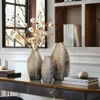 Luxenhome Elliott Dimpled Stoneware Vase In Multi