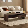 Luxenhome Enzo Mid-century Modern Wooden Coffee Table With Storage,walnut In Multi
